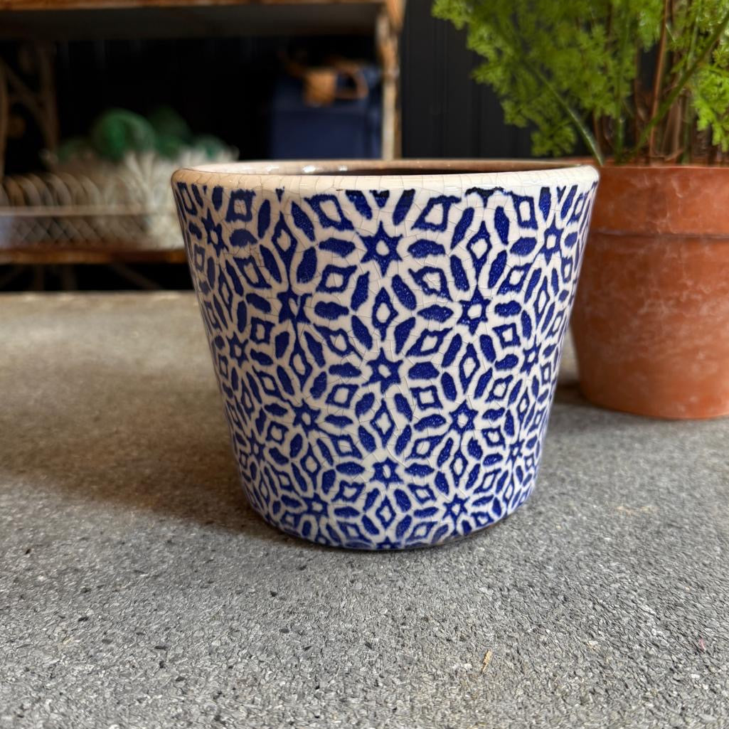 Crackle Glaze Plant Pot