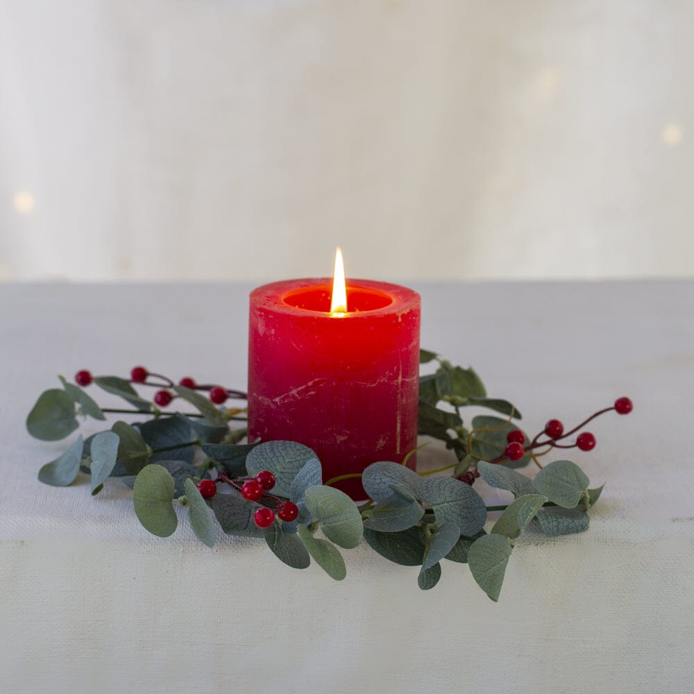 Red Berry & Eucalyptus Candle Ring Candle Ring Henderson's 