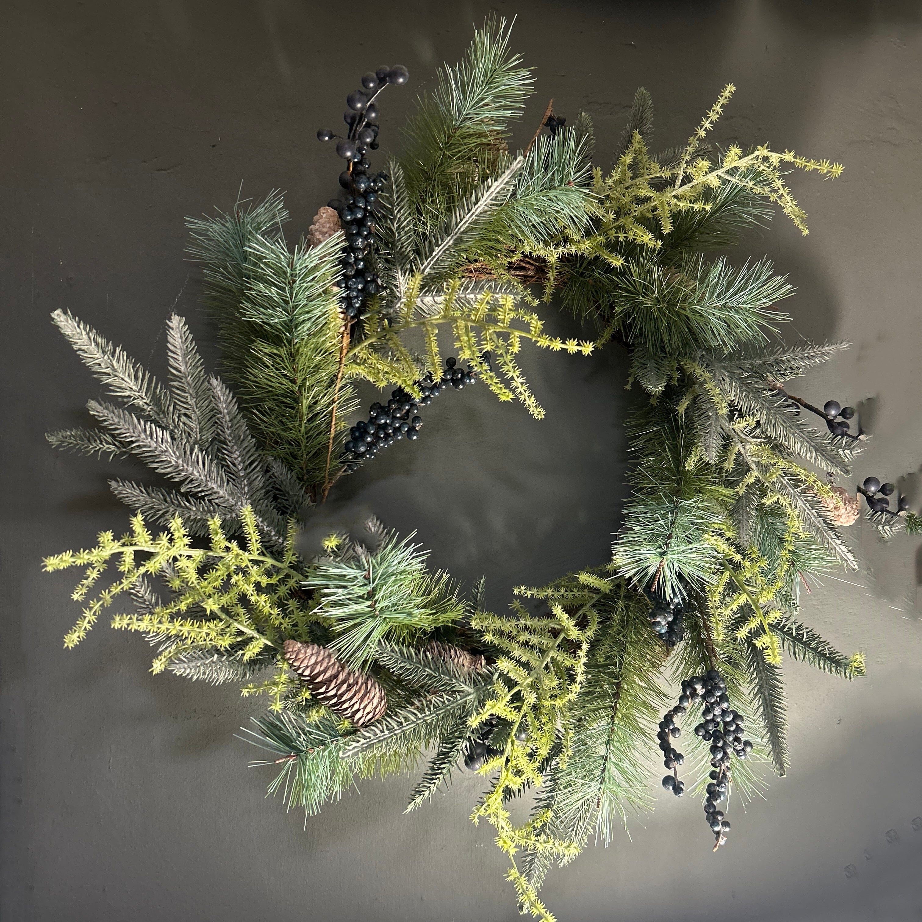 Woodland Wreath With Cones & Berries Artificial Flora Henderson's 