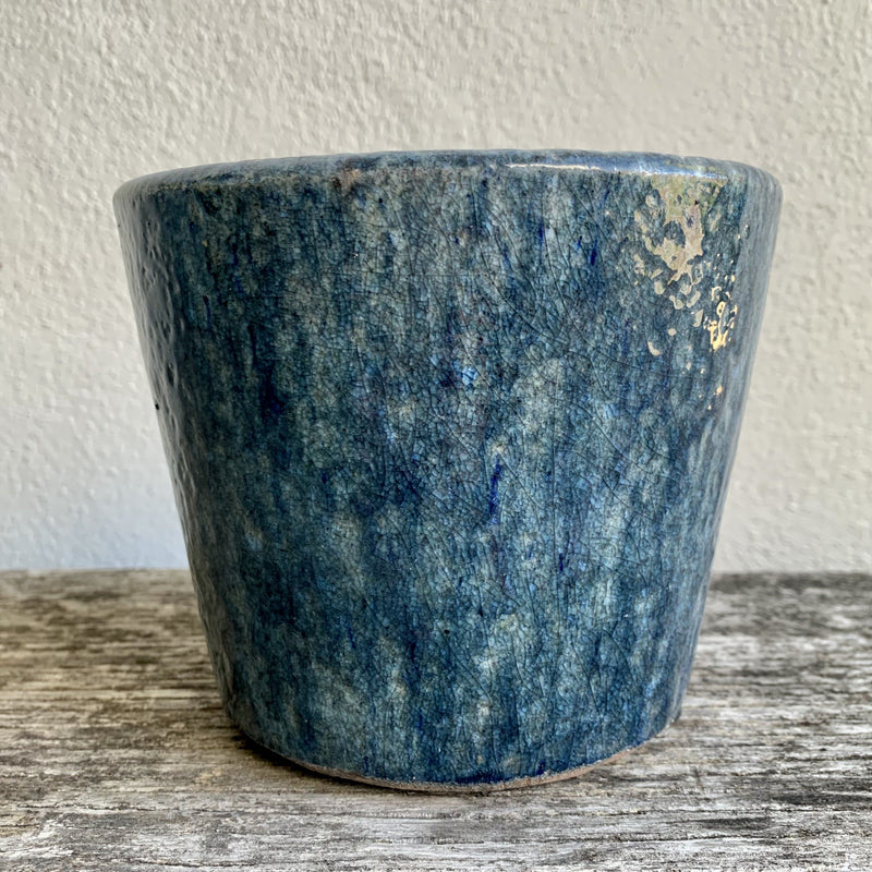 Crackle Glaze Pot Plant Pot Henderson's Teal Dark 