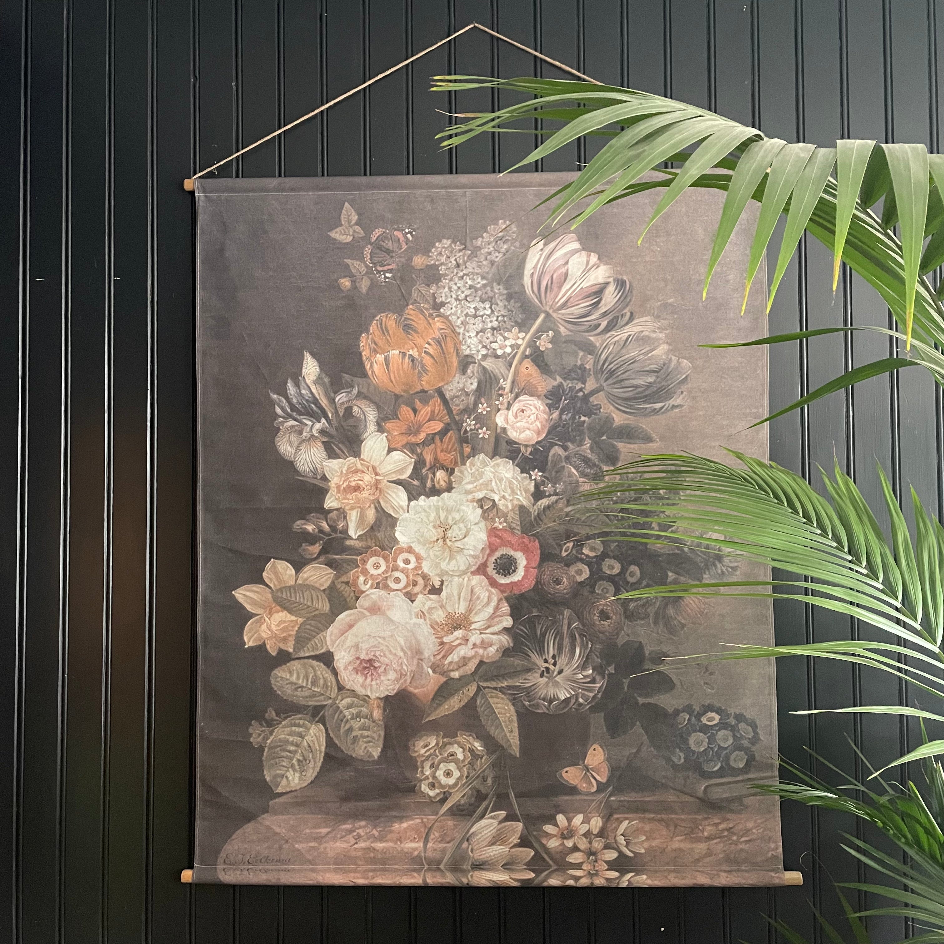 Dark Floral Canvas Wall Hanging Art Wall Hanging Henderson s