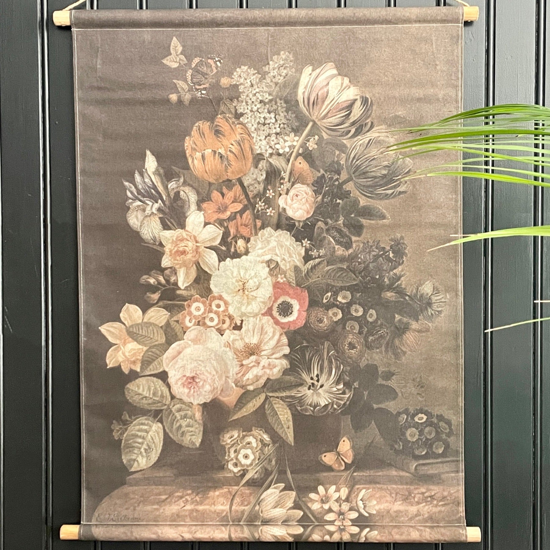 Dark Floral Canvas Wall Hanging Wall Hanging Henderson's 