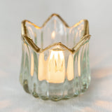 Decorative Glass T-Light Holder with Gold Trim Henderson's 