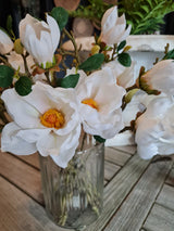 Faux White Magnolia Stem  