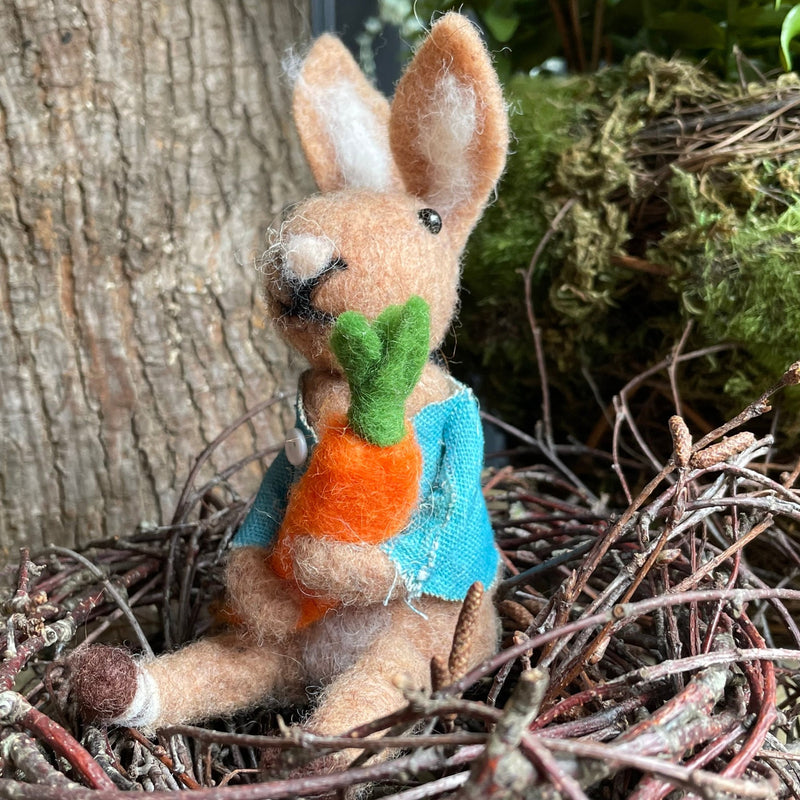 Felt Bunny With Carrot Easter Decoration