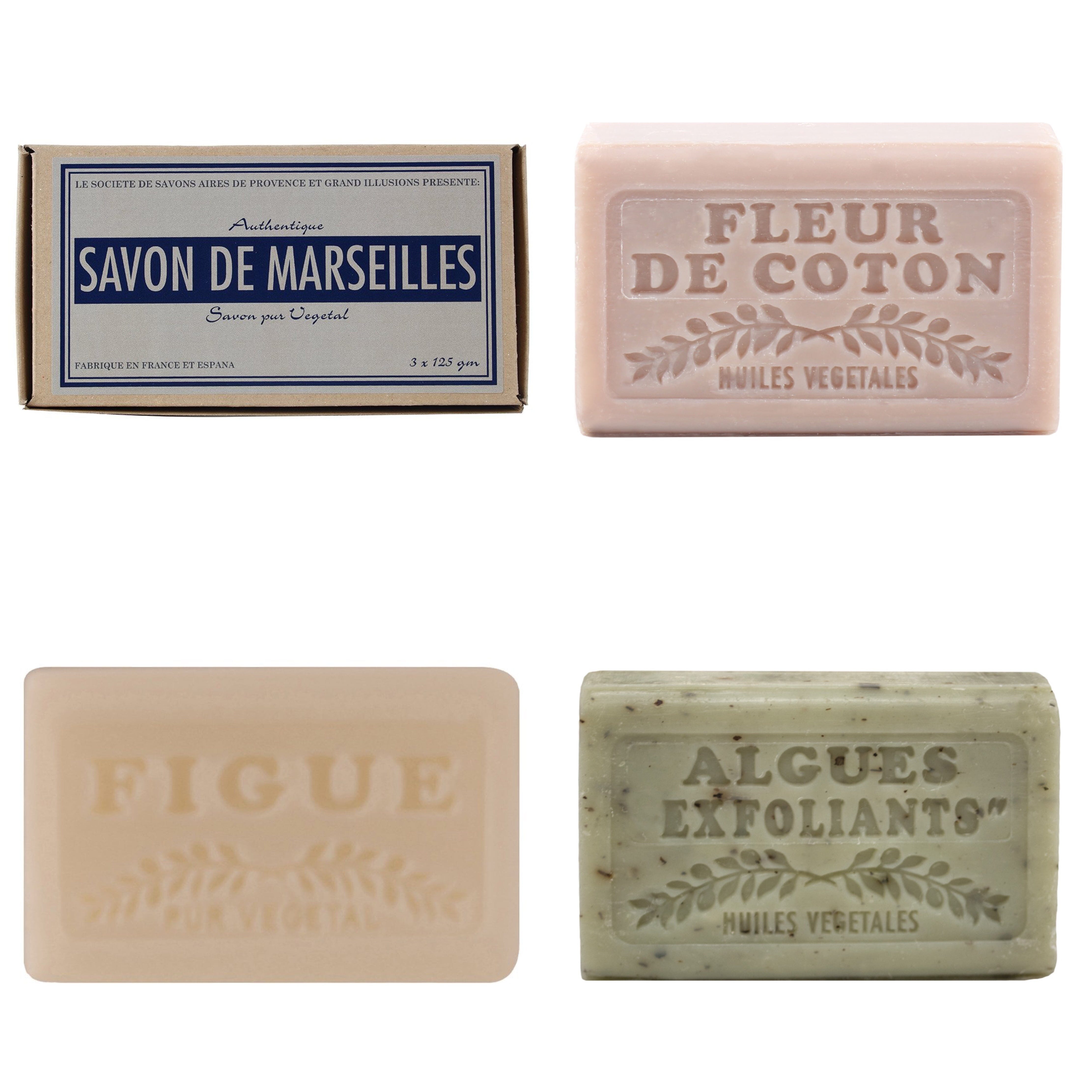 Gift Box Of Soap French Soap Henderson's Fleur de Coton, Fig, Seaweed 