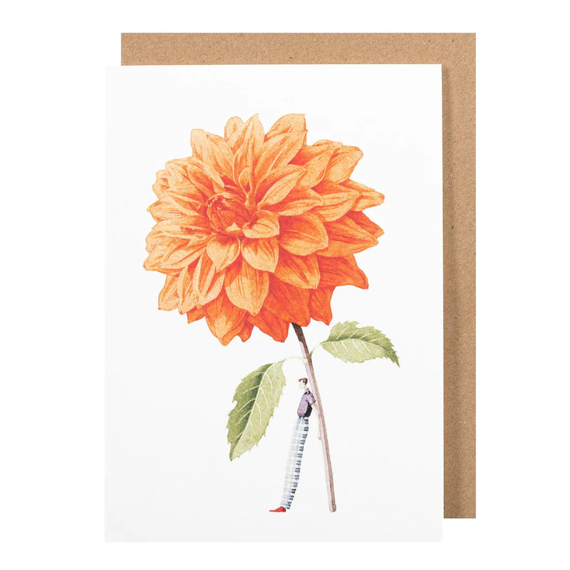 Greetings Cards By Laura Stoddart Greetings card Henderson's Orange Dahlia 