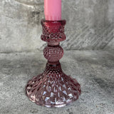 Harlequin Candlestick Glass Candlestick Henderson's Amethyst 
