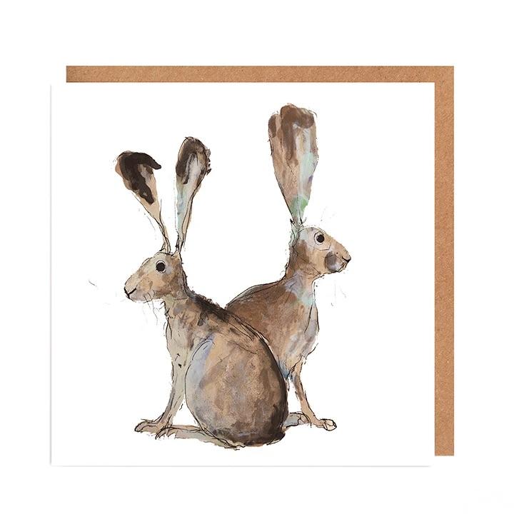 Illustrated Greetings Cards Greetings card Henderson's Hare Pair 