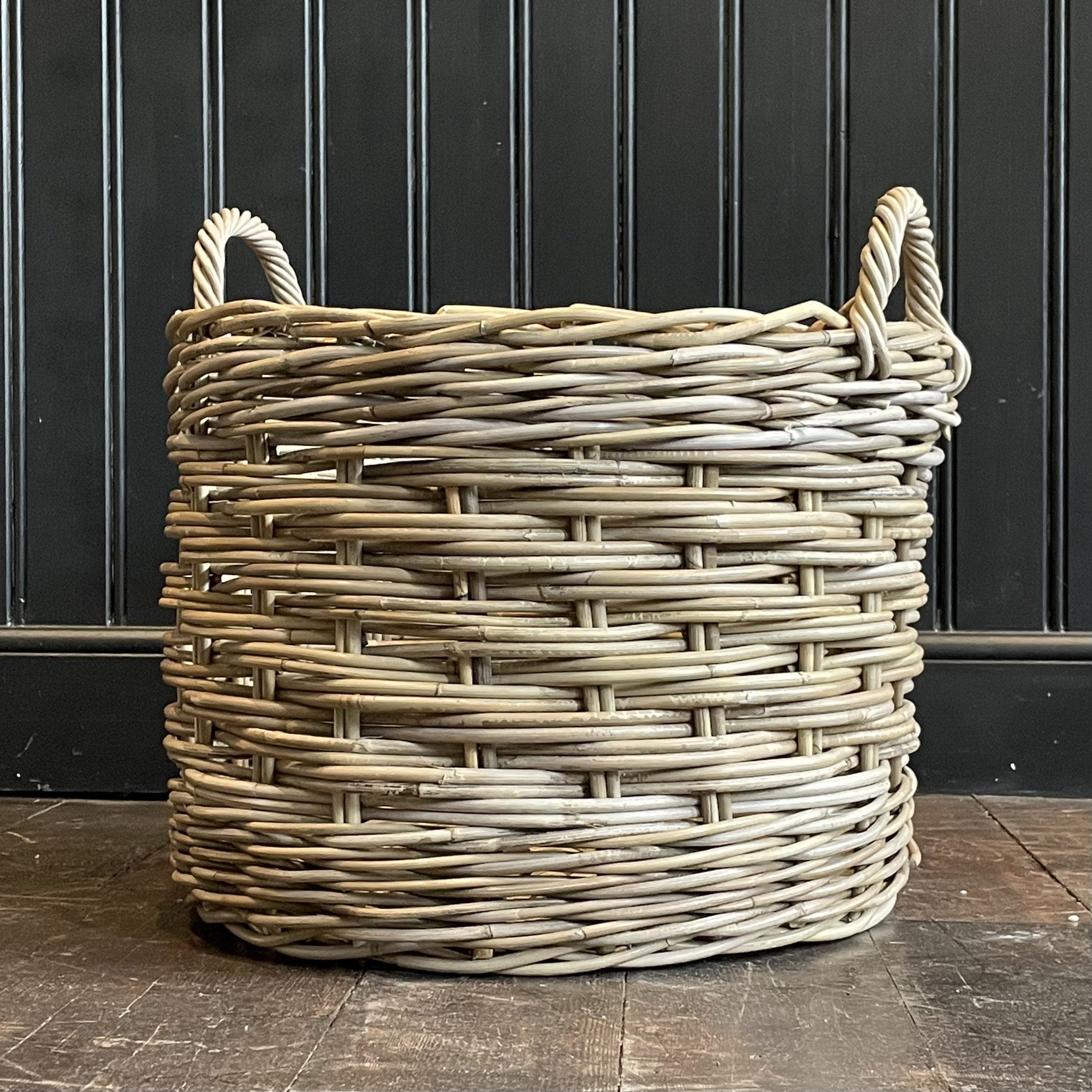 Rattan Log Basket With Handles Rattan Basket Henderson's Large 