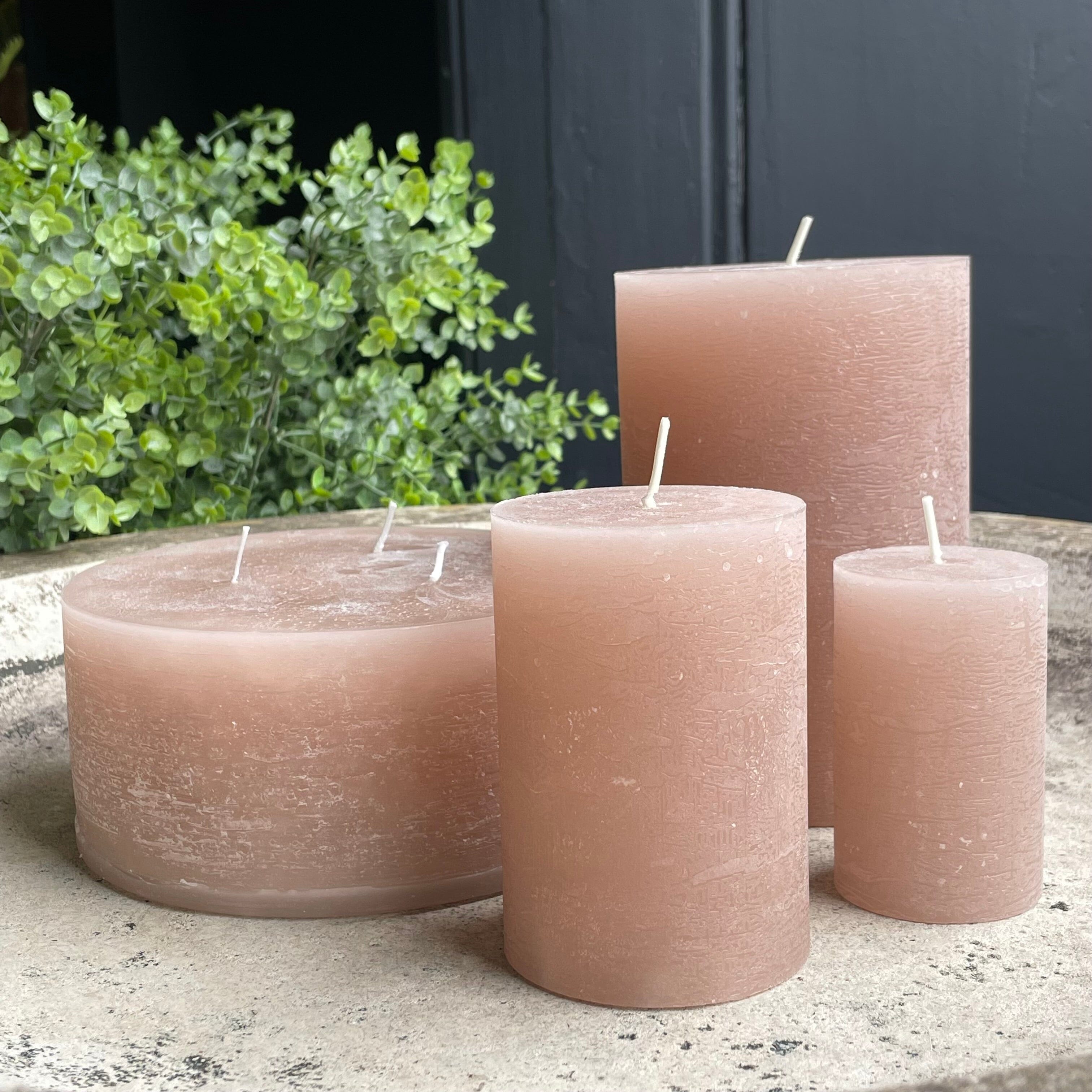 Rustic Pillar Candle Candles Henderson's 16H Dusky Rose 