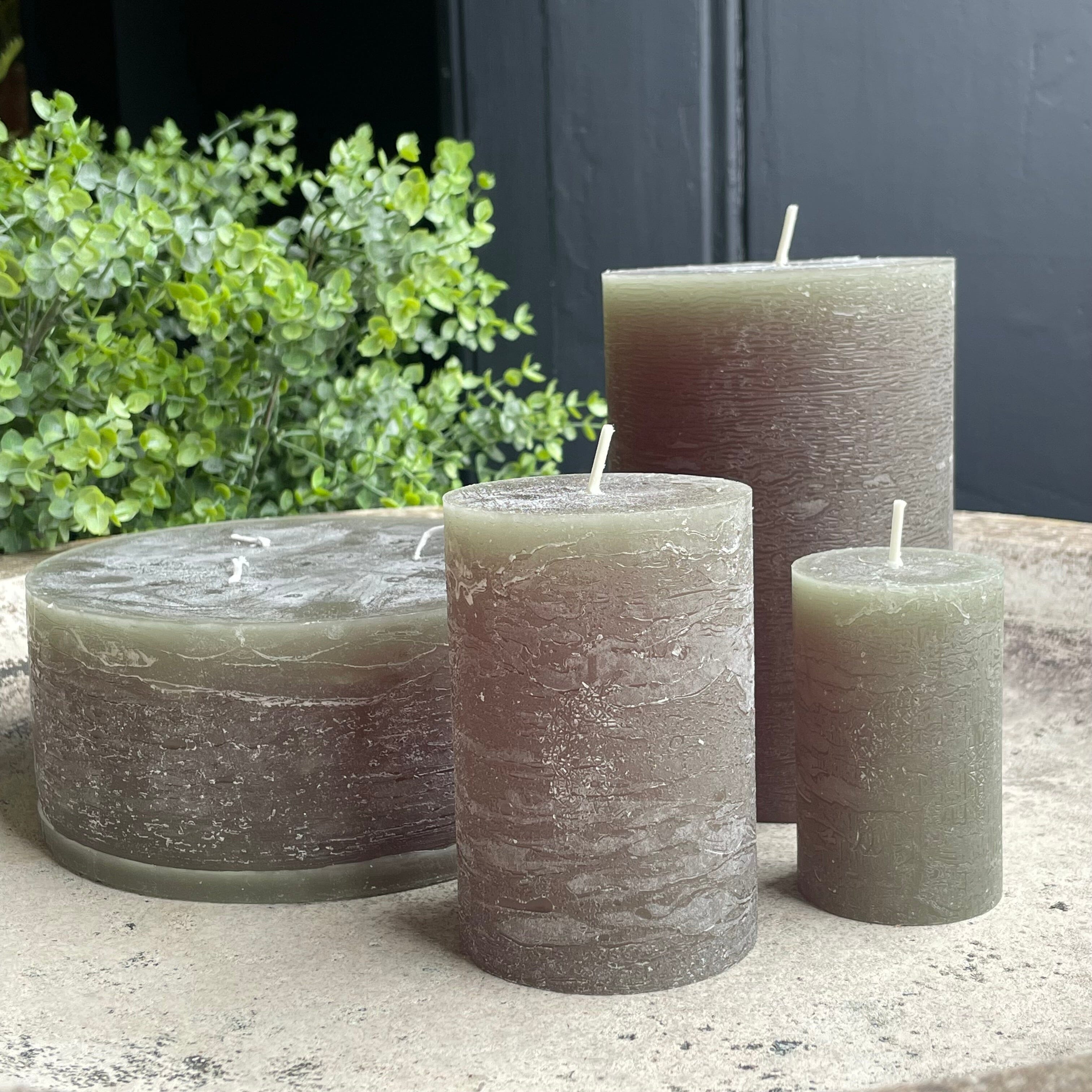Rustic Pillar Candle Candles Henderson's 16H Olive 