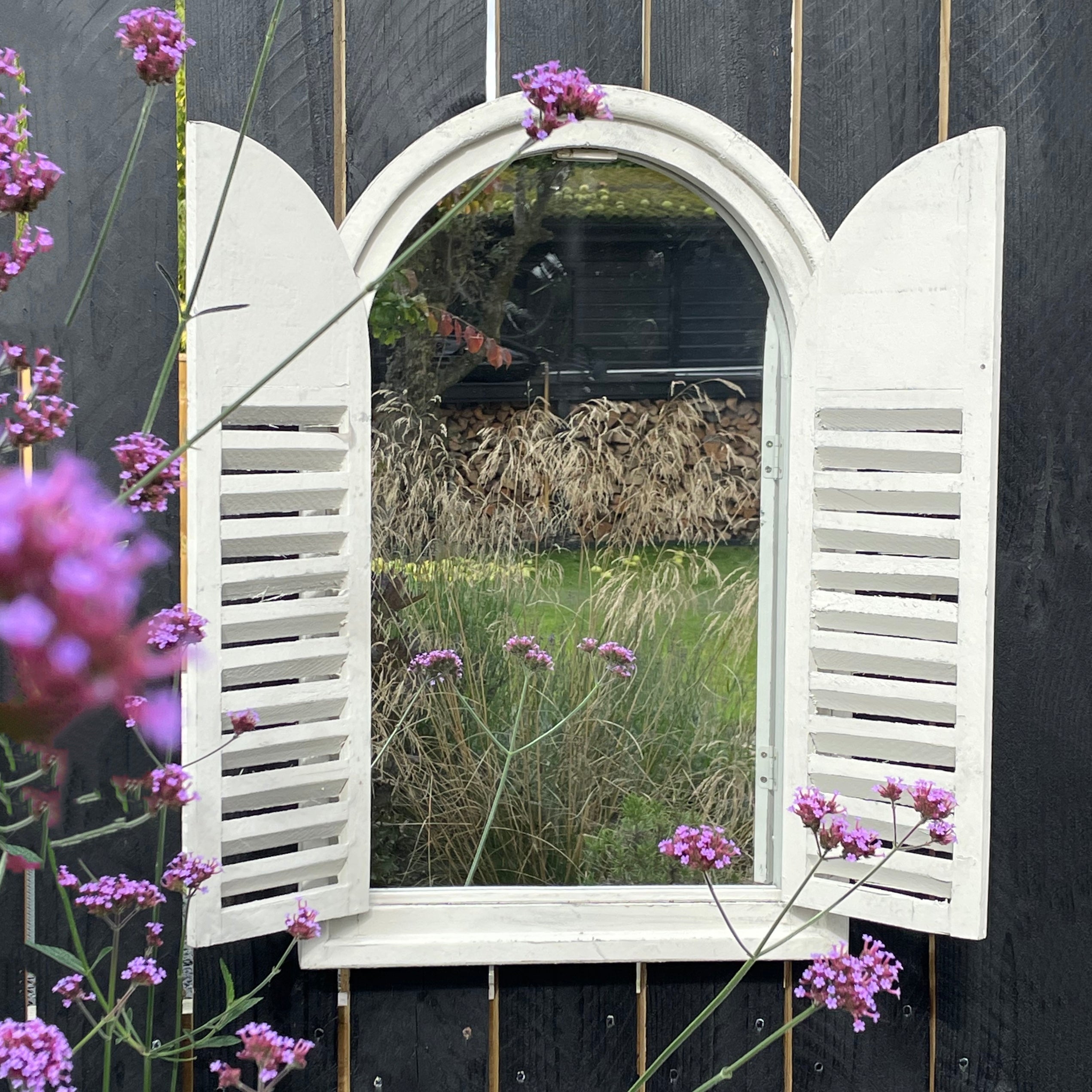 Shuttered Garden Mirror Wall Mounted Garden Mirror Henderson's 