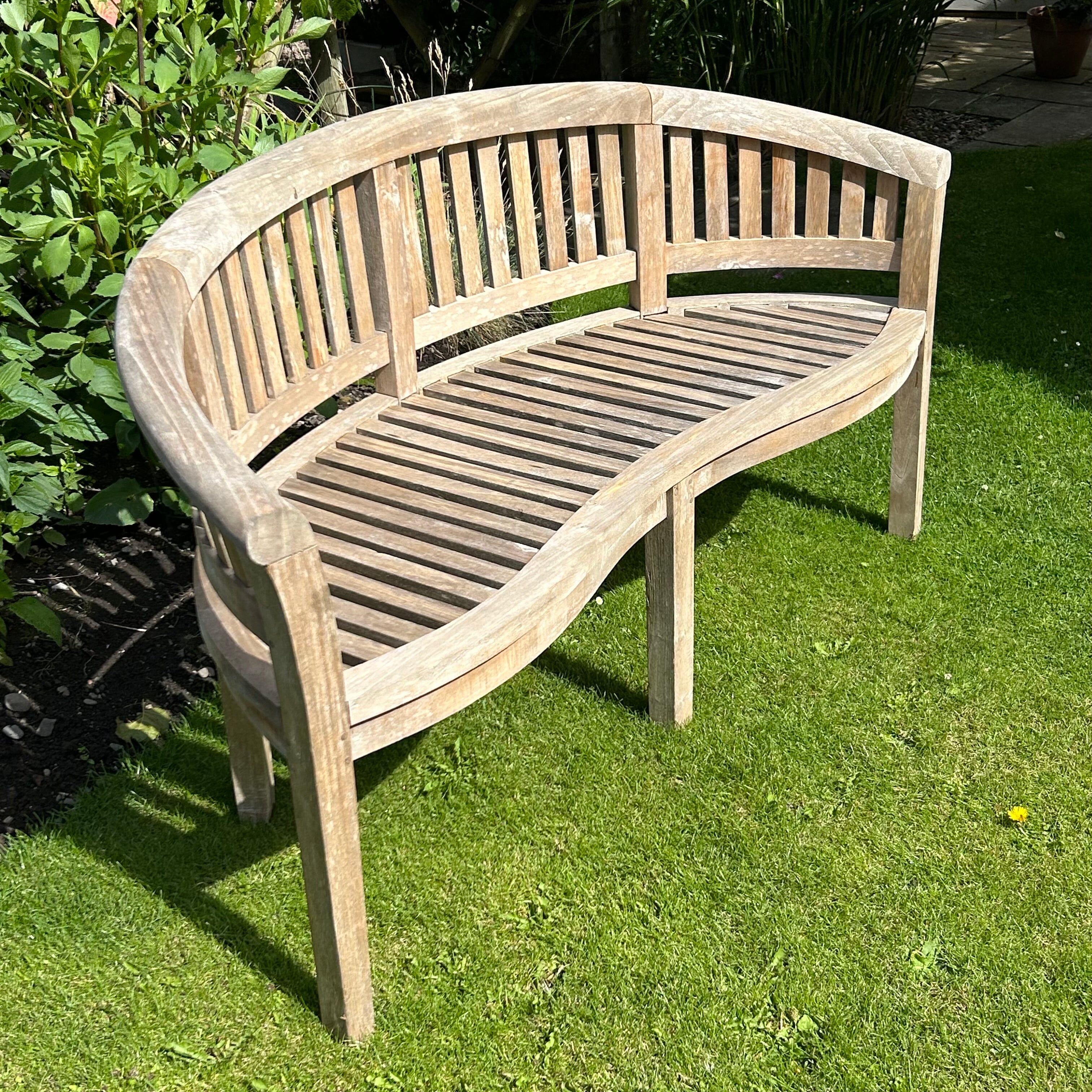 Teak Banana Bench Outdoor Furniture Garden Seating Henderson s